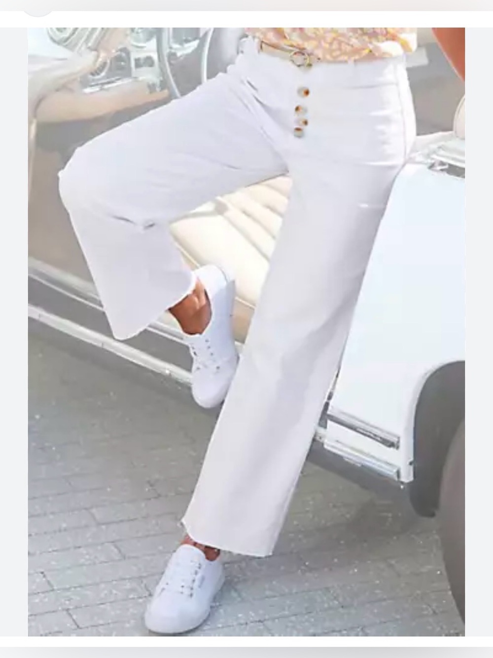 Lascana High Waist White Wide-Leg Jeans Sz10